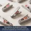 Deconox 24 Adet Yeni Nesil Yaysız Çamaşır Mandalı, Güçlü Tutuşlu Paslanmaya Dayanıklı Plastik Kurutmalık Mandalı, Gri Pudra Renk Modern Çamaşır Askı İp Balkon Banyo Mandal Seti