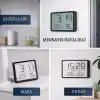 Artnest Mıknatıslı LCD Dijital Mini Saat Alarm Sıcaklık ve Nem Göstergeli Pilli 9x7 cm