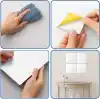 4 Adet Kendinden Yapışkanlı Pleksi Ayna Levha, Kırılmaz Akrilik Duvar Aynası, Dekoratif ve Modern Yapıştırmalı Panel, Hafif Parlak Pleksi Duvar Dekoru, Ev ve Ofis (4, Silver, 15x15)