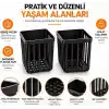 Orret Home 2 Adet Duvara Yapışkanlı Mini Sepet Organizer Diş Fırçası Tarak Kalemlik Çok Amaçlı Banyo Mutfak Ofis Düzenleyici Sepet 8,5 x 8,5 x 11 cm