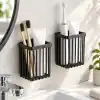 Orret Home 2 Adet Duvara Yapışkanlı Mini Sepet Organizer Diş Fırçası Tarak Kalemlik Çok Amaçlı Banyo Mutfak Ofis Düzenleyici Sepet 8,5 x 8,5 x 11 cm