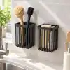 Orret Home 2 Adet Duvara Yapışkanlı Mini Sepet Organizer Diş Fırçası Tarak Kalemlik Çok Amaçlı Banyo Mutfak Ofis Düzenleyici Sepet 8,5 x 8,5 x 11 cm