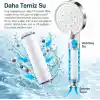 AQUA 5 Fonksiyonlu Filtreli Duş Başlığı Seti, Ayarlanabilir Yüksek Basınçlı Masaj Etkili El Duşu, Turbo Su Akışlı, Su Tasarruflu, Kireç ve Klor Önleyici, 3 Adet Yedek Filtreli