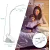 GüncelÇarşı Kıskaçlı Sıkıştırmalı Mandal lamba, 360° esnek okuma lambası, kitap lambası, 3 değiştirlebilir renk, kısılabilir, dokunmatik kontrollü, yatak lambası, USB şarj edilebilir pil, göz koruması, 20 LED kelepçeli lamba, yatak, çocuk, ders, çalışma ma
