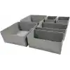 6lı Gri Çekmece İçi Düzenleyici Organizer Set - Çok Amaçlı Dolap İçi Kutu Seti