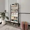 8 Katlı Çok Amaçlı Raf Ayakkabılık – 47x18x127 cm, MDF ve Plastik Malzeme, Kolay Kurulum QR Kodlu, Modern ve Dekoratif Düzenleyici Dolap Ünitesi, Siyah