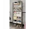 8 Katlı Çok Amaçlı Raf Ayakkabılık – 47x18x127 cm, MDF ve Plastik Malzeme, Kolay Kurulum QR Kodlu, Modern ve Dekoratif Düzenleyici Dolap Ünitesi, Siyah