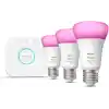 Philips Hue WCA 9W E27 Renkli Akıllı Ampul 3lü Başlangıç Seti, Hue Bridge Dahildir - 25.000 Saat Ampul Kullanım Ömrü