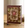 Rabsev RS5 Fotoğraf Albümü 15x21cm 100 Fotoğraf Kapasiteli Bordo Renkli Çiçek Desenli Anı Albümü