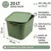 2 Adet Modern Kapaklı Büyük Boy Saklama Kutu Seti -20 Litre – Yeşil- Taşınabilir Kulplu, Dolap İçi Düzenleyici, Çok Amaçlı Organizer Kutu, Oyuncak & Kıyafet Kutusu