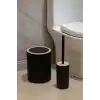 ARVALE Quardi Banyo Seti Modern Çizgili - 7 L Kova 4 Parça Banyo Çöp Kovası ve Aksesuar Seti (siyah)