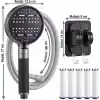 MallArt® 6 Modlu Filtreli Duş Başlığı Seti - 6 Adet Yedek Filtreli Ve Yapışkanlı Duş Braketli Yüksek Basınçlı Arıtmalı Banyo Duş Ahizesi Seti