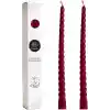 Petekoğlu Bordo 2 Adet Konik Burgulu Balmumu Mum Şamdan Mumu Doğal Petek Balmumu Mum (Beeswax Candle) 27.5 cm