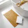 Deconox Doğal Bambu Banyo Paspası (42x62 cm) - Suya Dayanıklı Ahşap Duş Önü Paspas Spa ve Sauna Tipi Izgaralı Banyo Matı
