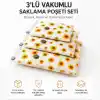 3lü Vakumlu Hurç Saklama Seti Şeffaf Ön Yüzlü Yorgan Battaniye Kıyafet Düzenleme ve Depolama Poşeti