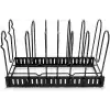 Orret Home Çift Taraflı Kullanılabilir Ayarlanabilir Tencere Tava Organizeri, Kapak Organizeri ve Dolap İçi Düzenleyici, Tezgah Üstü Metal Siyah Mutfak Rafı, Yatay ve Dikey Kurulum, 41 x 20 x 27 cm