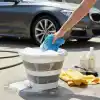 Orret Home 12.8 Litre Katlanabilir Kova – Akordiyon Tasarımlı Katlanır Temizlik ve Araç Yıkama Kovası, Gri Renk, Bebek Yıkama ve Ev İçi Kullanıma Uygun Portatif Kova (Kare 10 Litre)