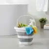 Orret Home 12.8 Litre Katlanabilir Kova – Akordiyon Tasarımlı Katlanır Temizlik ve Araç Yıkama Kovası, Gri Renk, Bebek Yıkama ve Ev İçi Kullanıma Uygun Portatif Kova (Kare 10 Litre)