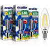 Ecolite Filament LED Mum Ampul E14 Duy 6W 810 Lümen Dim Edilebilir 2700K Sarı Işık Şeffaf Dekoratif Vintage Ampul 60W Eşdeğer C35 Candle Series (3)