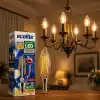 Ecolite Filament LED Mum Ampul E14 Duy 6W 810 Lümen Dim Edilebilir 2700K Sarı Işık Şeffaf Dekoratif Vintage Ampul 60W Eşdeğer C35 Candle Series (3)