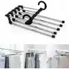 Orret Home 2 Katlı Katlanabilir 5li Pantolon Askısı,Pantolon,Kravat,Etek İçin Organizer Askı (Siyah)