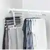 Orret Home 2 Katlı Katlanabilir 5li Pantolon Askısı,Pantolon,Kravat,Etek İçin Organizer Askı (Siyah)