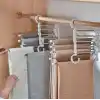 Orret Home 2 Katlı Katlanabilir 5li Pantolon Askısı,Pantolon,Kravat,Etek İçin Organizer Askı (Siyah)