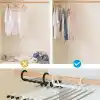 Orret Home 2 Katlı Katlanabilir 5li Pantolon Askısı,Pantolon,Kravat,Etek İçin Organizer Askı (Siyah)