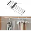 Orret Home 2 Katlı Katlanabilir 5li Pantolon Askısı,Pantolon,Kravat,Etek İçin Organizer Askı (Siyah)