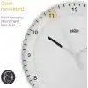 Braun Klasik büyük analog duvar saati sessiz saat mekanizması, kolay okunan kadran, 30 cm çap, beyaz model BC17W.