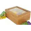 Promosyonca Orjinal Bambu Organizer, Çay Kutusu, Takı Kutusu, Mıknatıslı Kapak, Premium Kalite (6 Şeffaf Kapak)