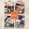 Büyük Boy Ayarlı Çekmece Ayırıcı I Çekmece bölücü I Uzayabilen ayırıcı I Teleskopik raf düzenleyici I Kıyafet Çekmece Organizer I Tuvalet Masası, Dolap, Mutfak, Ofis için (3)