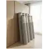 Pencereli Halı Hurcu Gri Çizgili – Fermuarlı Toz Geçirmez Organizer Hurç, Büyük Kapasiteli Saklama Torbası (1 Adet) (6m² 38x210 Cm)