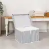 Pazar Kapısı Çok Amaçlı Düzenleyici Kapaklı Sandık Tipi Kutu Hurç Organizer (40 x 30 x 26, Gri)