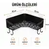 Orret Home Yapışkanlı Köşe Banyo Rafı Şampuanlık Duş Organizeri Lif Askılı Delmeden Montajlı Plastik Banyo Düzenleyici Köşelik Raf Siyah 25x25 cm