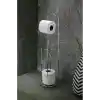 Sas Haus Ayaklı Wc Kağıtlı Yedek Kağıt Hazneli Tuvalet Kağıtlığı Yuvarlak Krom