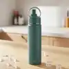 Deconox 650 ml Paslanmaz Çelik Termos Matara - 4 Renk (Krem, Yeşil, Siyah, Mavi) - Sıcak ve Soğuk Tutan Sporcu Suluk ve Ofis Şişesi (YEŞİL)