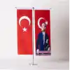 ZC Bayrak Atatürk-türk Bayrağı T Saten Kumaş Masa Bayrağı 10x30 Cm