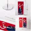 ZC Bayrak Atatürk-türk Bayrağı T Saten Kumaş Masa Bayrağı 10x30 Cm
