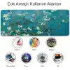 McStorey Van Gogh Desenli Masa Pedi 60x30 cm 3 mm Kaymaz Tabanlı Desk Mat Kumaş Mouse Pad Ofis Home Office İçin Geniş Pürüzsüz Yüzey Açık Yeşil