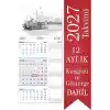 2027 Not Gemici Takvimi Denizci Duvar Takvimi 27,5x60,5 cm
