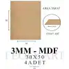 3 mm 30x50 MDF Plaka (4 ADET) - Hobi, Maket, Ahşap El Sanatları İçin Uygun (4`lü Paket)