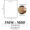 3 mm 30x50 MDF Plaka (4 ADET) - Hobi, Maket, Ahşap El Sanatları İçin Uygun (4`lü Paket)