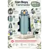 304 L Çelik Mavi 600 ml Askılı ve Pipetli Matara Suluk cin411mv