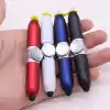 4’ü 1 Arada LED Işıklı Stres Çarklı Stylus Tükenmez Kalem – Telefon Uyumlu, Döner Mekanizma, Mini Çok Fonksiyonlu Kalem (Kırmızı)