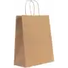 Gizpak Burgu Saplı Kraft Kağıt Çanta 18X24X8Cm 50 Adet