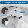 4 LEDli Büyüteç, 5 Çıkarılabilir Lensli 1X, 1,5X, 2X, 2,5X, 3,5X – Sanat El Sanatları, Kanaviçe, Hobi İçin Şarj Edilebilir, Elle Serbest Aydınlatmalı Baş Büyüteci