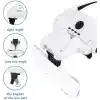 4 LEDli Büyüteç, 5 Çıkarılabilir Lensli 1X, 1,5X, 2X, 2,5X, 3,5X – Sanat El Sanatları, Kanaviçe, Hobi İçin Şarj Edilebilir, Elle Serbest Aydınlatmalı Baş Büyüteci