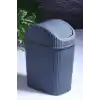 Mini Pratik Kapaklı Banyo Ve Mutfak Tezgah Üstü Çöp Kovası Ev Ofis Çöp Kutusu 2,5 Lt ANTRASİT 18 x 23