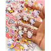 Sanrio Hello Kitty Karakteri 6 Yaprak Stıcker/Bullet Journal/Çıkartma Kirmizi 1512S680